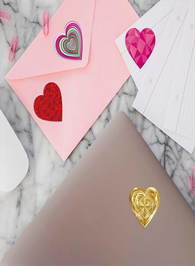 RUPOFUZA 500PCS Valentine's Day Heart Stickers Roll,1inch Love Stickers Cute Self Adhesive Gift Stickers for Valentines Day Decorations and Award - Image 3
